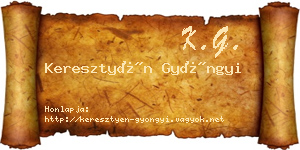 Keresztyén Gyöngyi névjegykártya